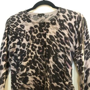 Ann Taylor Button up leopard print cardigan.